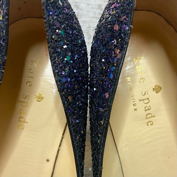 Kate Spade Licorice Pointed Toe Pumps in Navy Glitter - Picture 7 of 9